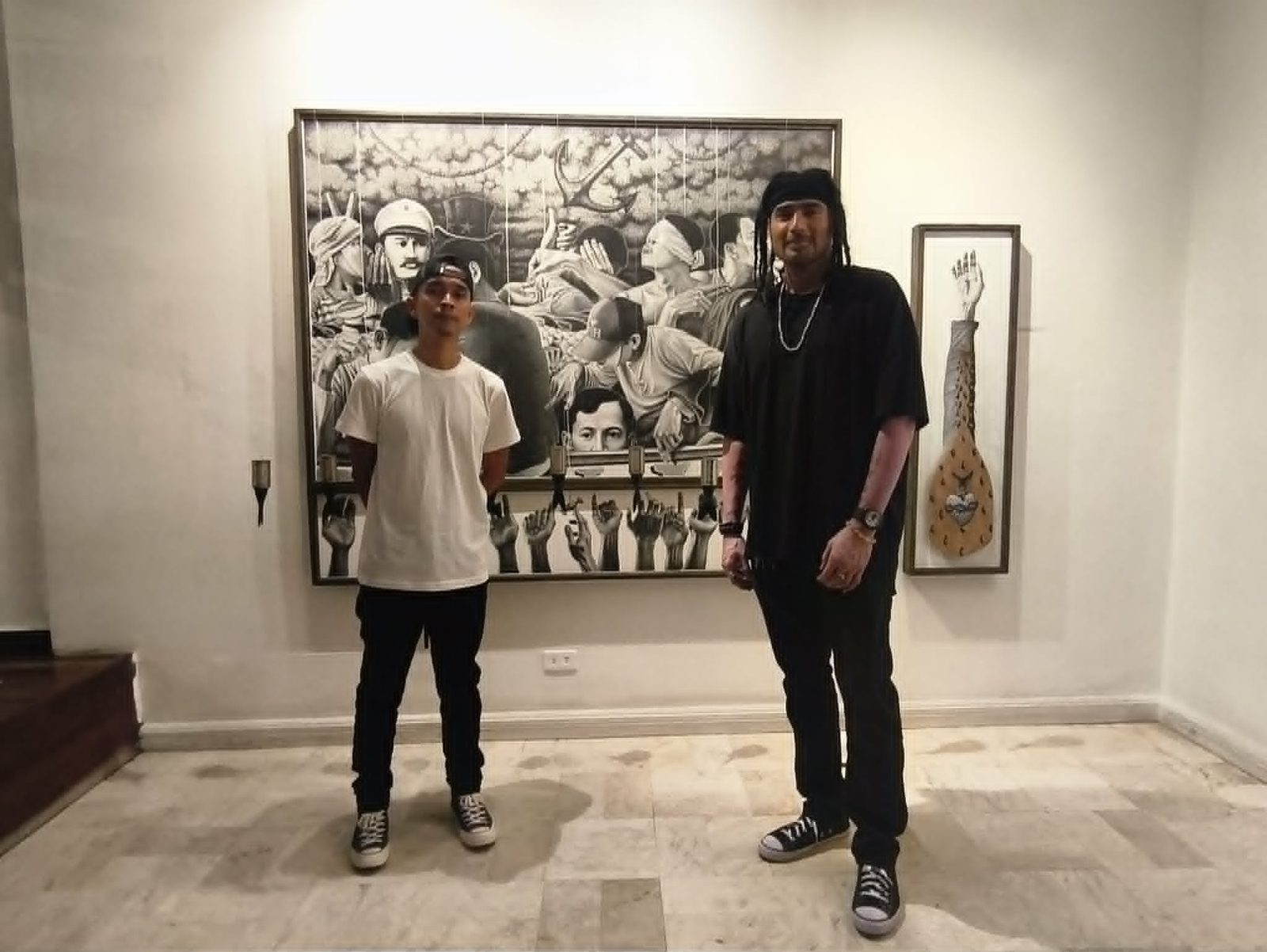 Jonathan Madeja with the author Jet Rai before Kargado